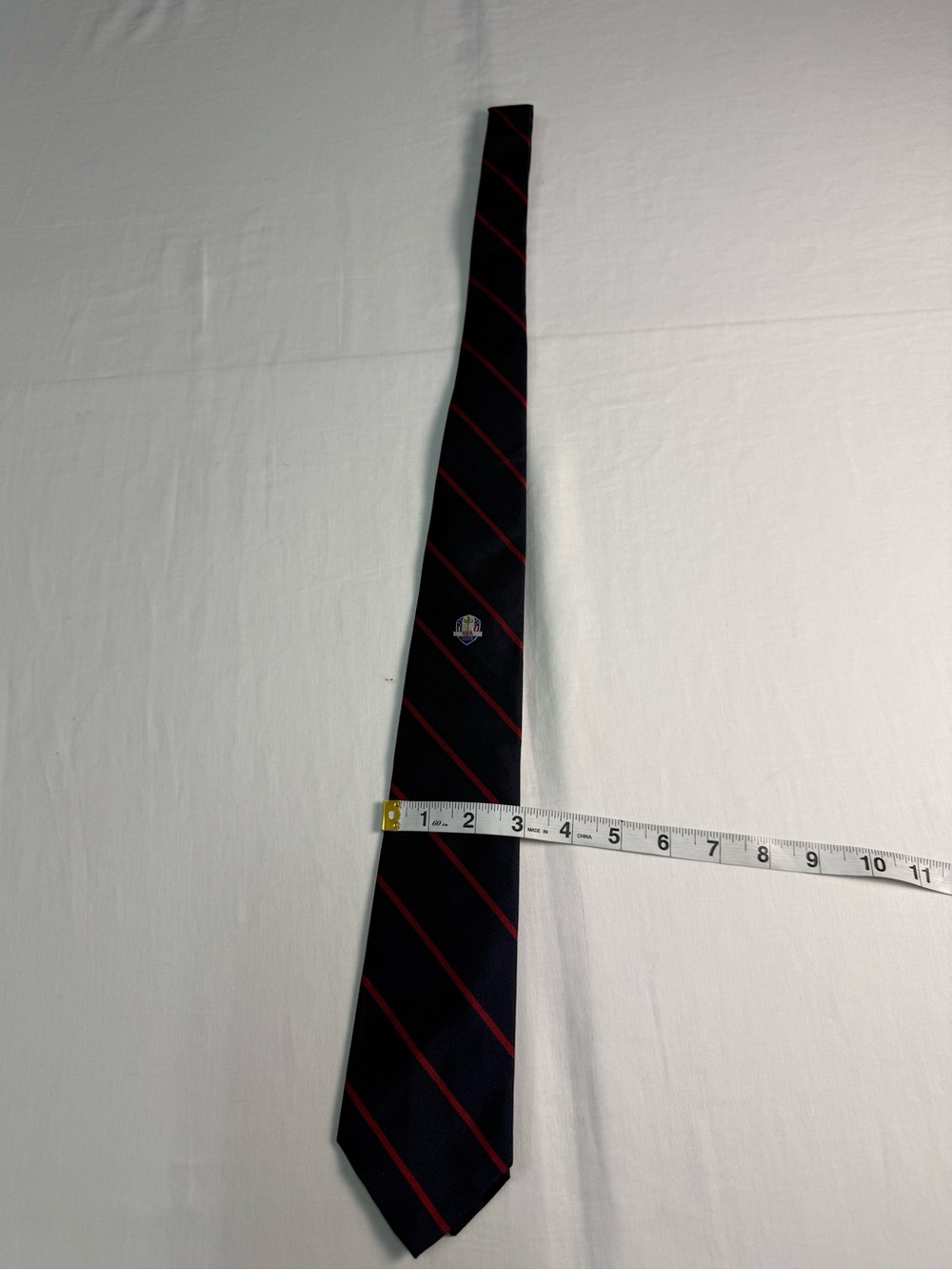Polo Ralph Lauren Men's Silk Tie Navy Blue Red Striped Hand Made in Italy
